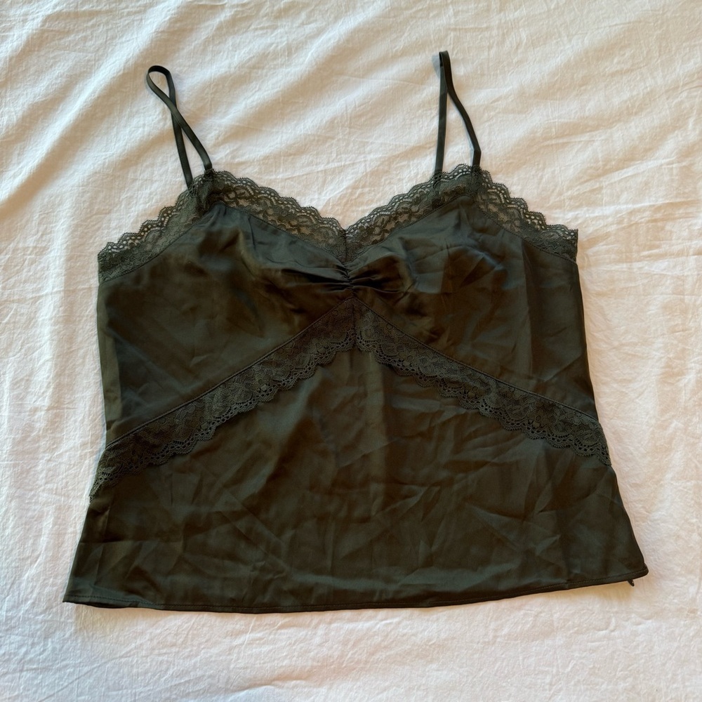 Express Olive Lace Cami, Size M, NWT